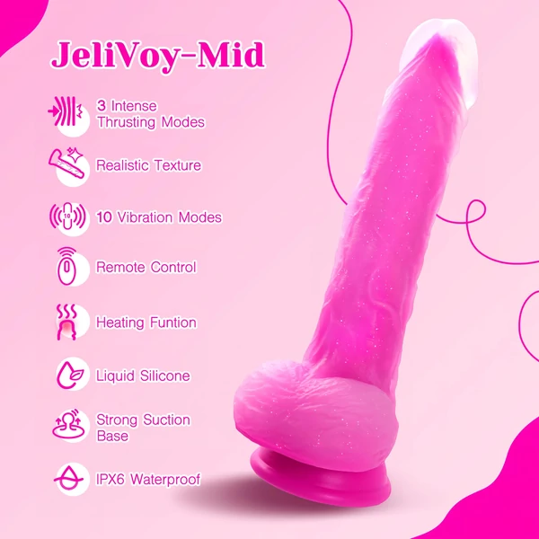 Tracy's Dog Jelivoy-Mid - élethű vibrátor - 20 cm (pink)
