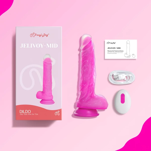 Tracy's Dog Jelivoy-Mid - élethű vibrátor - 20 cm (pink)