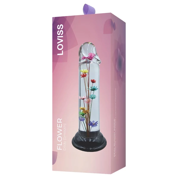 LOVISS Flower - sima üveg dildó (átlátszó)