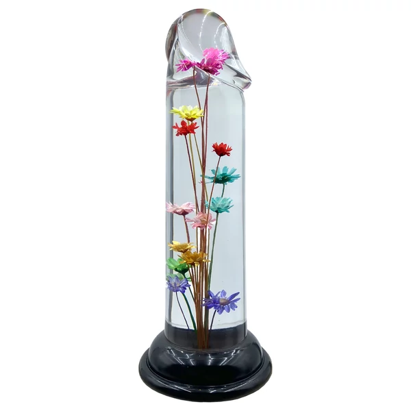 LOVISS Flower - sima üveg dildó (átlátszó)