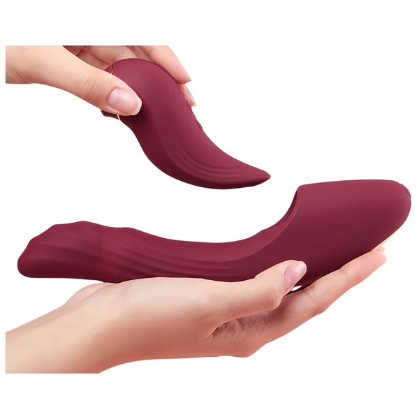 Vibeconnect - 2in1 G-pont és csiklóizgató vibrátor (piros)