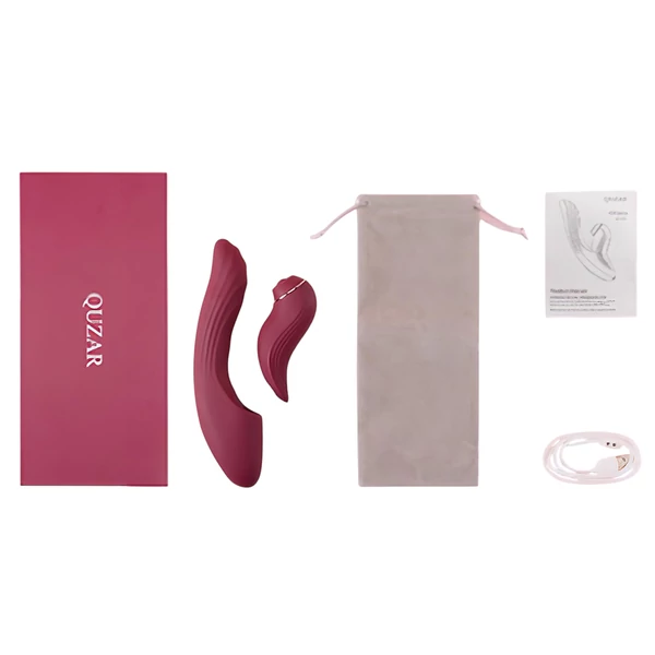 Vibeconnect - 2in1 G-pont és csiklóizgató vibrátor (piros)