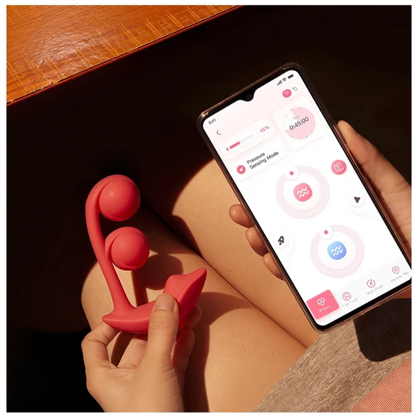 Honey Play Box Melody - App-vezérelt gyöngyös 2in1 vibrátor (piros)