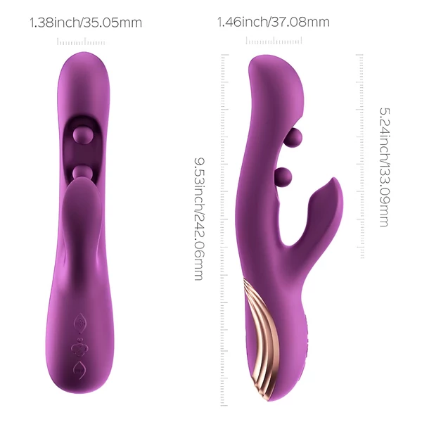 Honey Play Box Gem - okos gyöngyös G-pont és csiklóizgató vibrátor (lila)