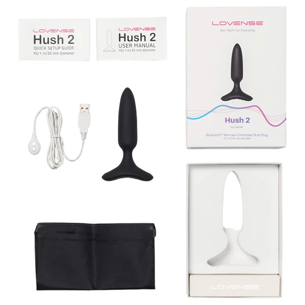 LOVENSE Hush 2 XS - akkus kis anál vibrátor (25 mm, fekete)