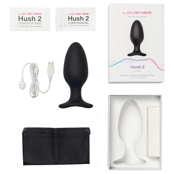 LOVENSE Hush 2 L - akkus kis anál vibrátor (57 mm, fekete)