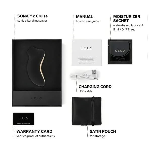 LELO Sona 2 Cruise - hanghullámos csiklóizgató (fekete)