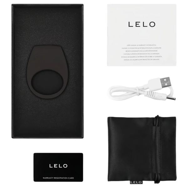 LELO Tor 3 - App-vezérelt vibrációs péniszgyűrű, férfiaknak (fekete)