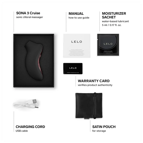 LELO Sona 3 Cruise - hanghullámos csiklóizgató (fekete)