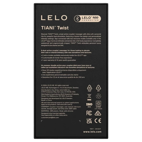 Lelo Tiani Twist - okos párvibrátor (lila)