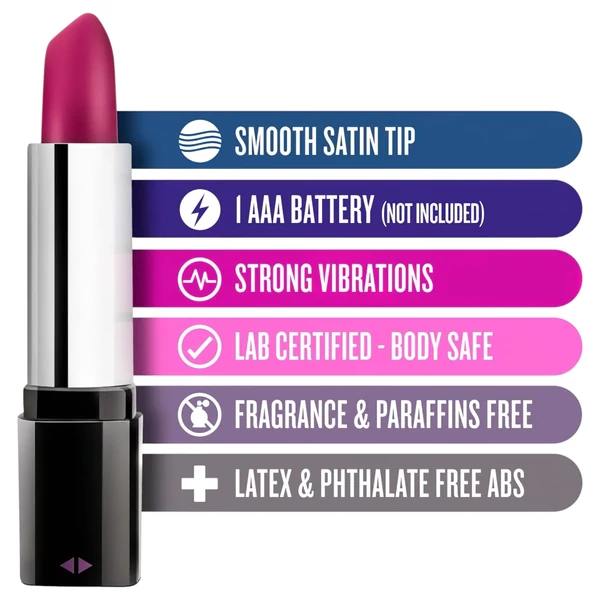 Blush Lipstick Rosé - vízálló rúzs vibrátor (fekete-pink)