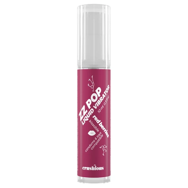 Crushious ZZ POP - ehető folyékony vibrátor, piros bogyós (10ml)
