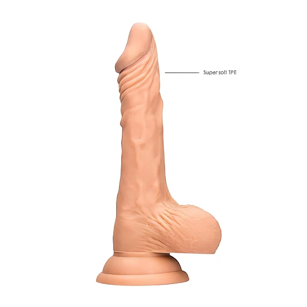 RealRock Dong 7 - élethű, herés dildó (17 cm, natúr)