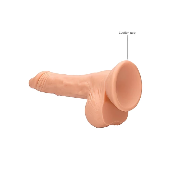 RealRock Dong 7 - élethű, herés dildó (17 cm, natúr)