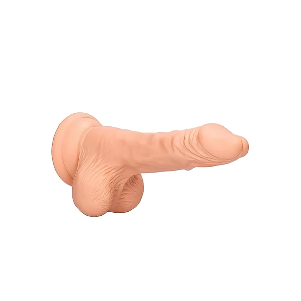 RealRock Dong 7 - élethű, herés dildó (17 cm, natúr)