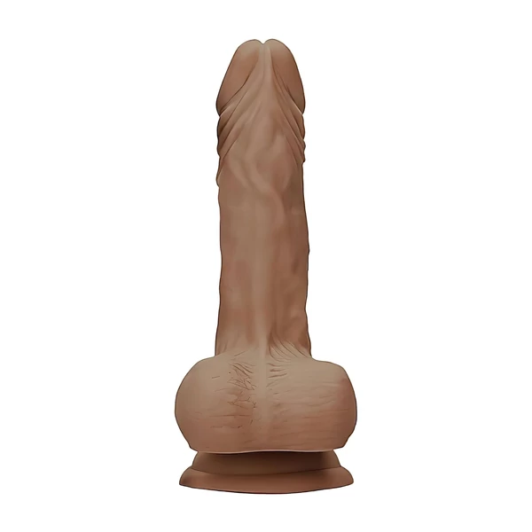 RealRock Dong 7 - élethű, herés dildó (17 cm) - sötét natúr