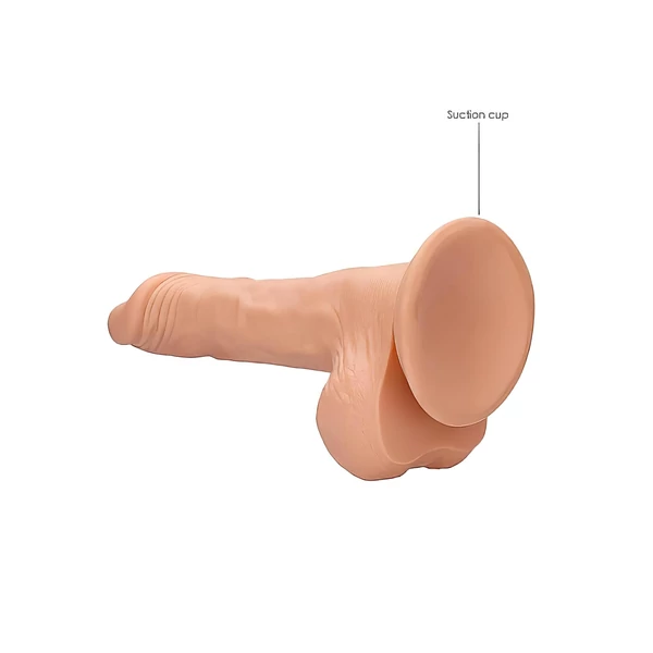 RealRock Dong 8 - élethű, herés dildó (20 cm, natúr)