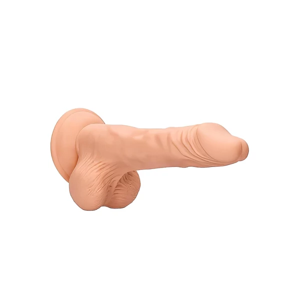 RealRock Dong 8 - élethű, herés dildó (20 cm, natúr)