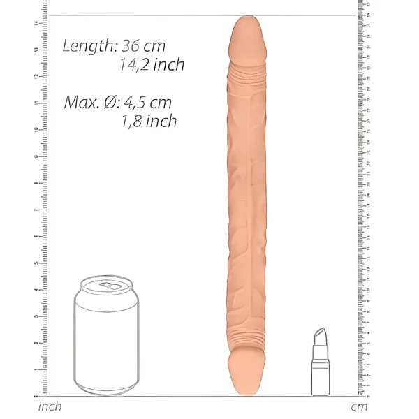 RealRock Double Dong 14 - dupla dildó (36cm) - natúr