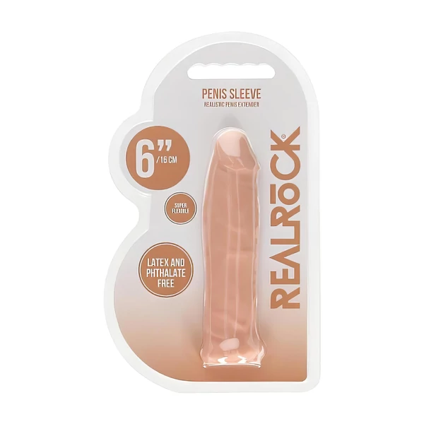 RealRock Penis Sleeve 6 - péniszköpeny (17 cm, natúr)