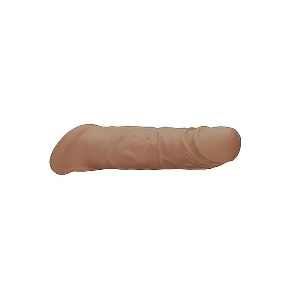 RealRock Penis Sleeve 8 - péniszköpeny (21 cm) - sötét natúr