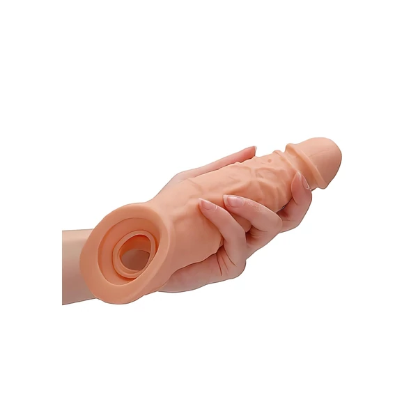 RealRock Penis Sleeve 9 - péniszköpeny (21,5 cm, natúr)