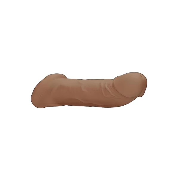 RealRock Penis Sleeve 9 - péniszköpeny (21,5 cm) - sötét natúr