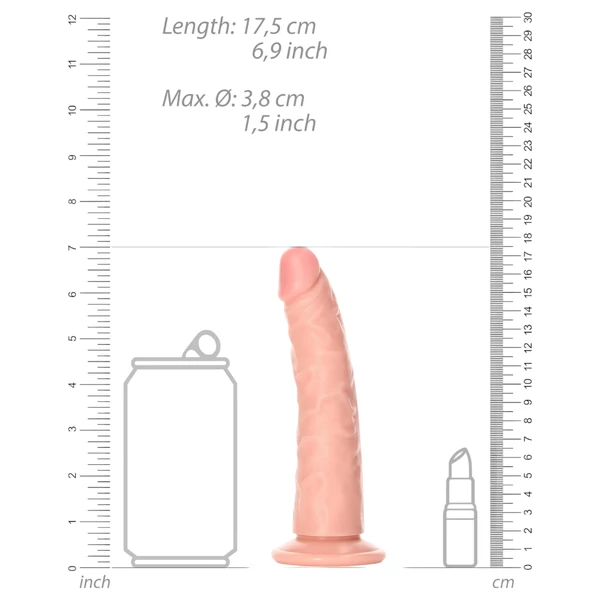 RealRock Slim - realisztikus dildó - 15,5 cm (testszínű)