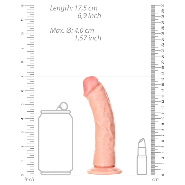 RealRock - tapadókorongos realisztikus dildó - 15,5 cm (testszínű)
