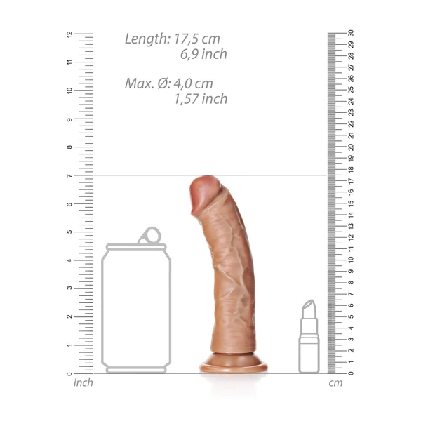 RealRock - realisztikus dildó - 15,5 cm (sötét testszínű)