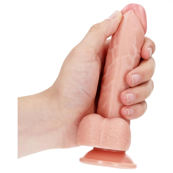RealRock - tapadókorongos, realisztikus dildó - 15,5 cm (natúr)