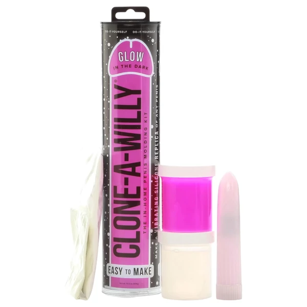 Clone-a-Willy - péniszmásoló szett - világító (pink)