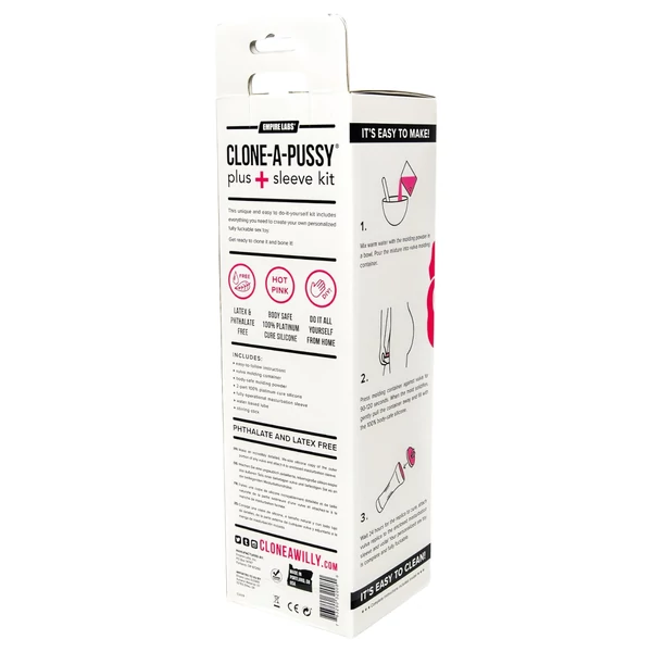 Clone-a-Pussy - puncimásoló és mandzsetta készlet (pink)