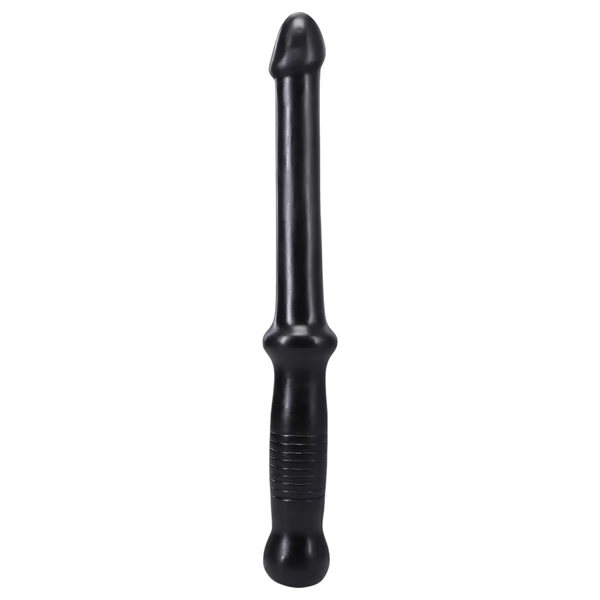 Doc Johnson Anal Push - nyeles dildó (fekete)