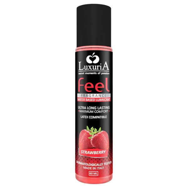 LuxuriA Feel Strawberry - vízbázisú síkosító - eper (60ml)