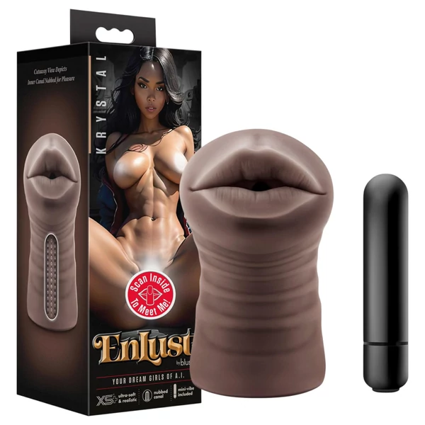 EnLust Krystal - AI Dream Girl vibrációs száj-maszturbátor (barna)