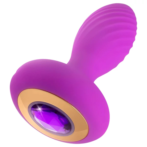 Oh My Gem - vibrációs anál plug kővel (lila)