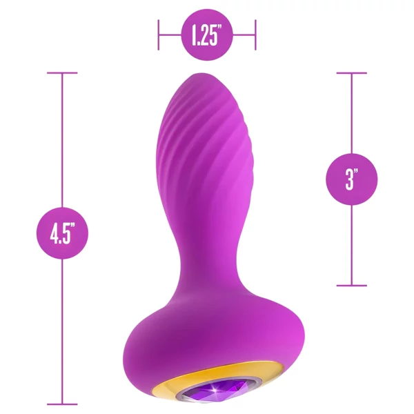 Oh My Gem - vibrációs anál plug kővel (lila)