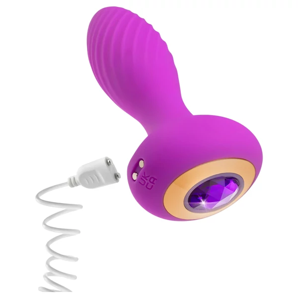 Oh My Gem - vibrációs anál plug kővel (lila)
