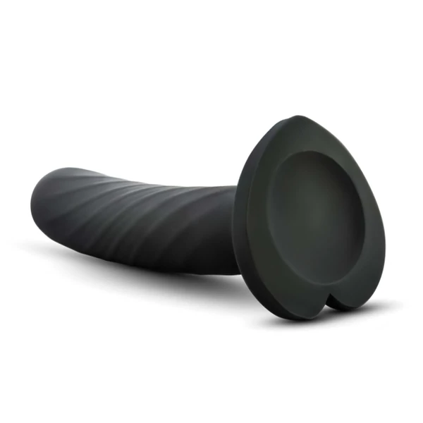 Temptasia Twist Small - tapadókorongos, csavart dildó (fekete)
