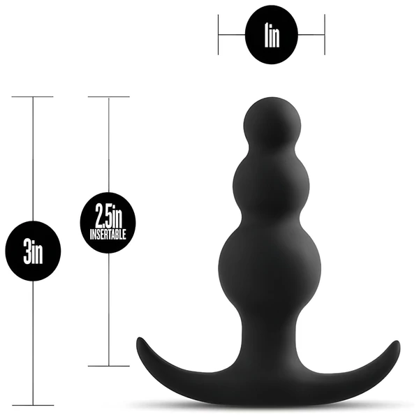 Anal Adventures Platinum - gyöngyös anál plug (fekete)