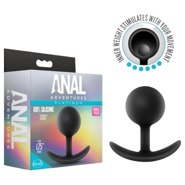 Anal Adventures Platinum Vibra Plug - anál dildó (fekete)
