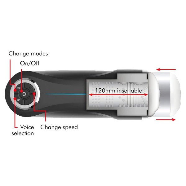JamyJob - fel-le mozgó, rezgő maszturbátor (fekete)