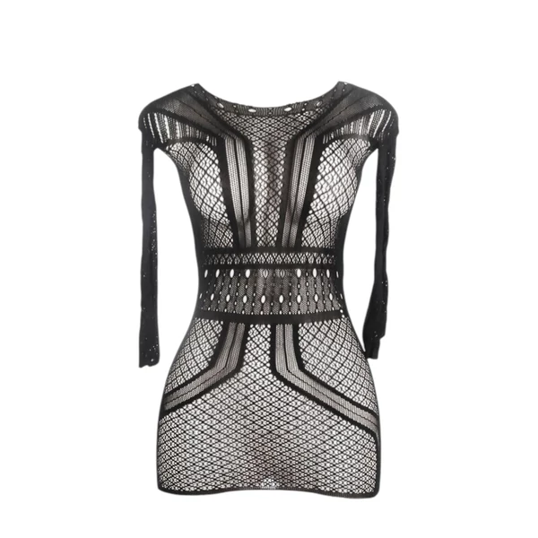 Subblime 951931 - nyitott hátú necc ruha (fekete) - XS-M
