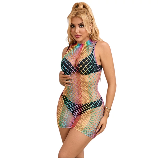 Subblime 952433 - szivárvány necc ruha - S-L