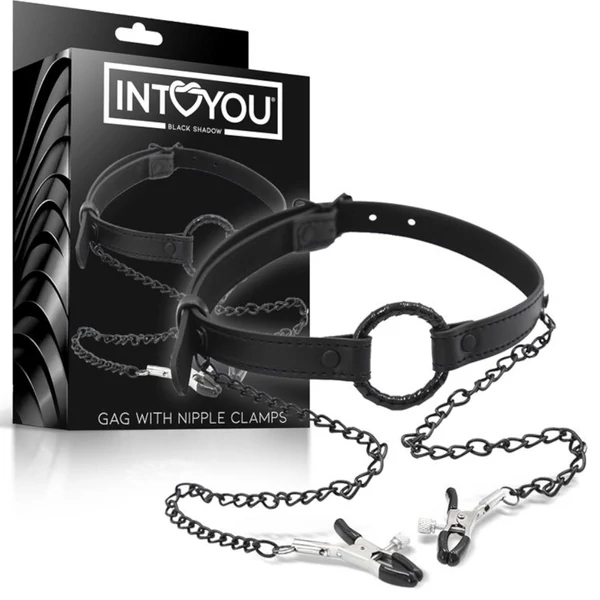INTOYOU - szájpecek bimbócsipesszel (fekete)