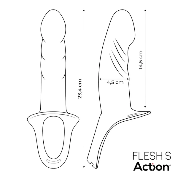 Action StrapOn S - felcsatolható, üreges dildó (testszínű)