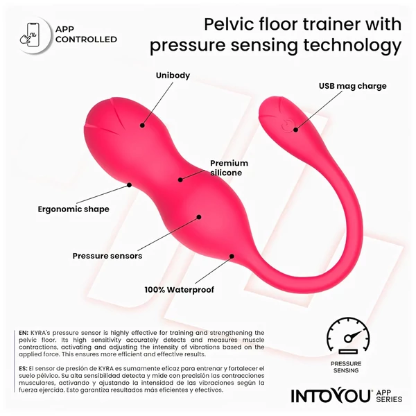 INTOYOU Kyra Pelvic - App-vezérelt vibrációs gésagolyó (pink)