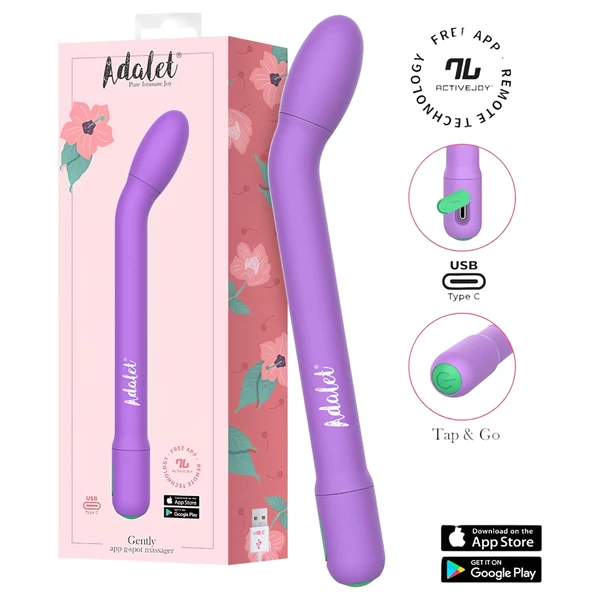 Adalet Gently - App-vezérelt G-pont és prosztata vibrátor (lila)