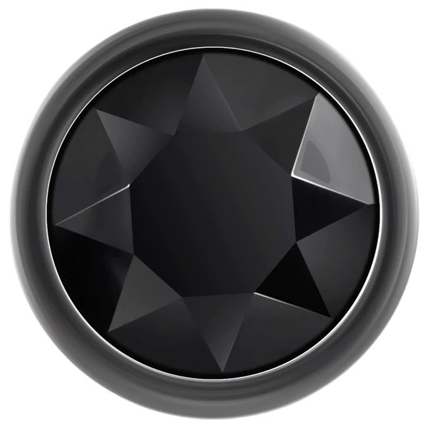 Evolved Black Gem - fém anál plug szett, fekete kővel (ezüst)